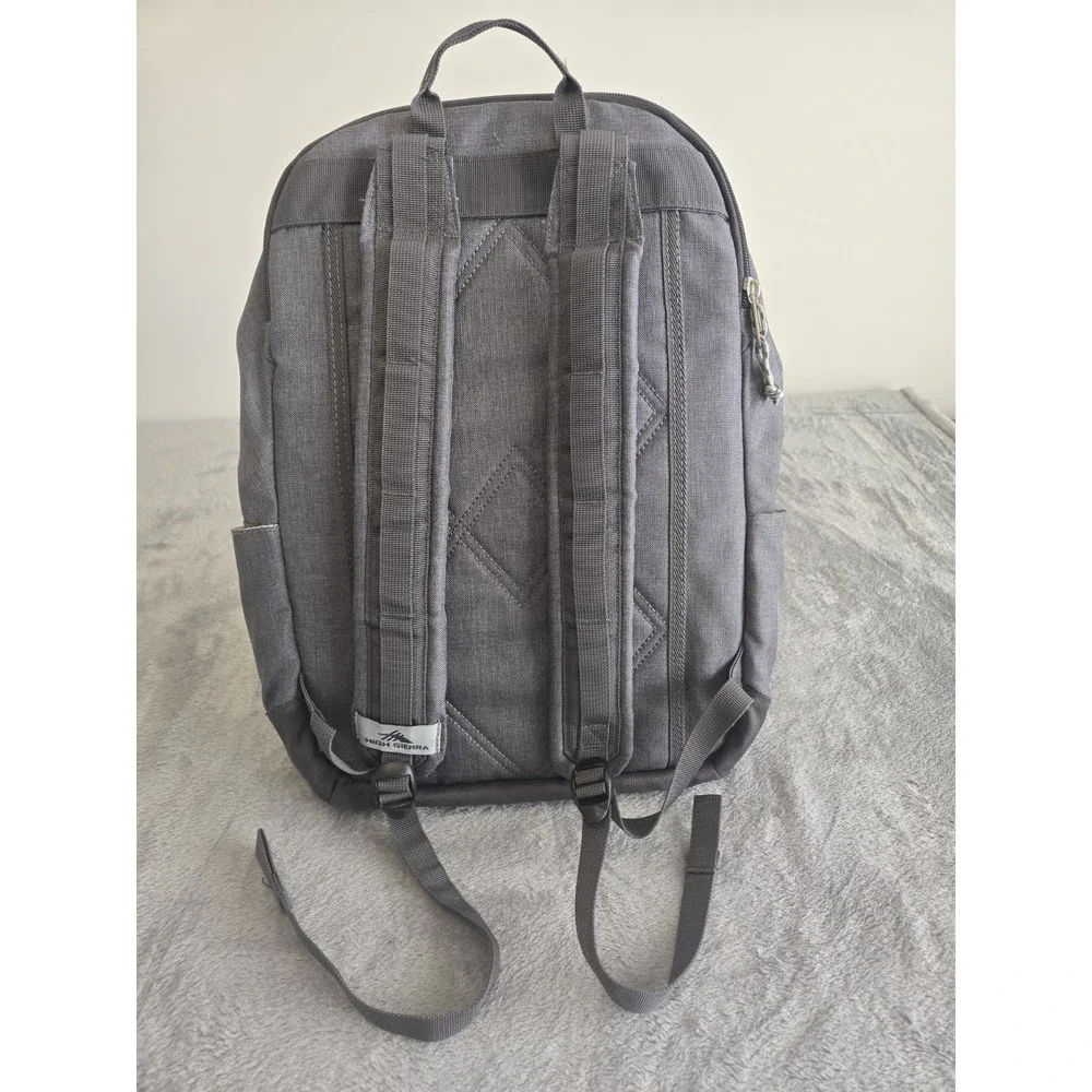New Without Tags High Sierra Gray Backpack 3 Compartments 2 Side Water Holders